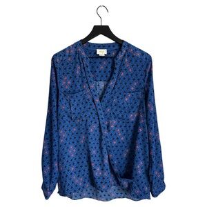Maeve Blue and Red Star Print Blouse